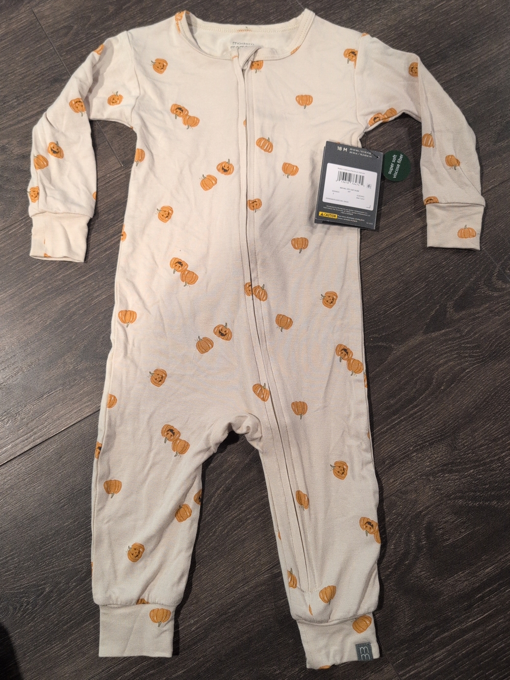 Modern Moments by Gerber Neutral Halloween Footless One-Piece Pajama 12M NWT